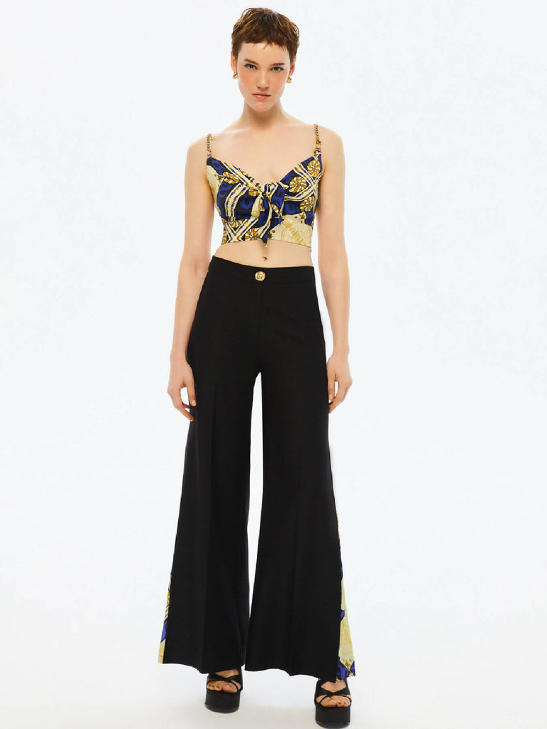 Wide-Leg Satin Pants