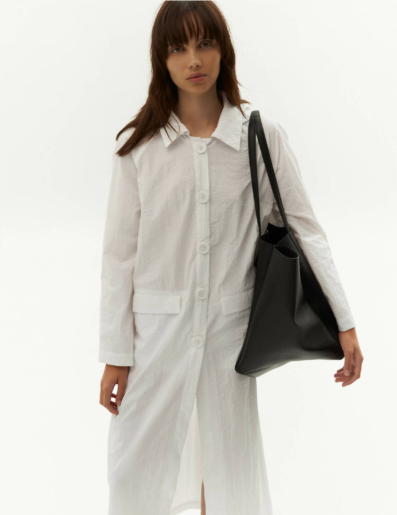 Textured Waterproof Raincoat — White Color