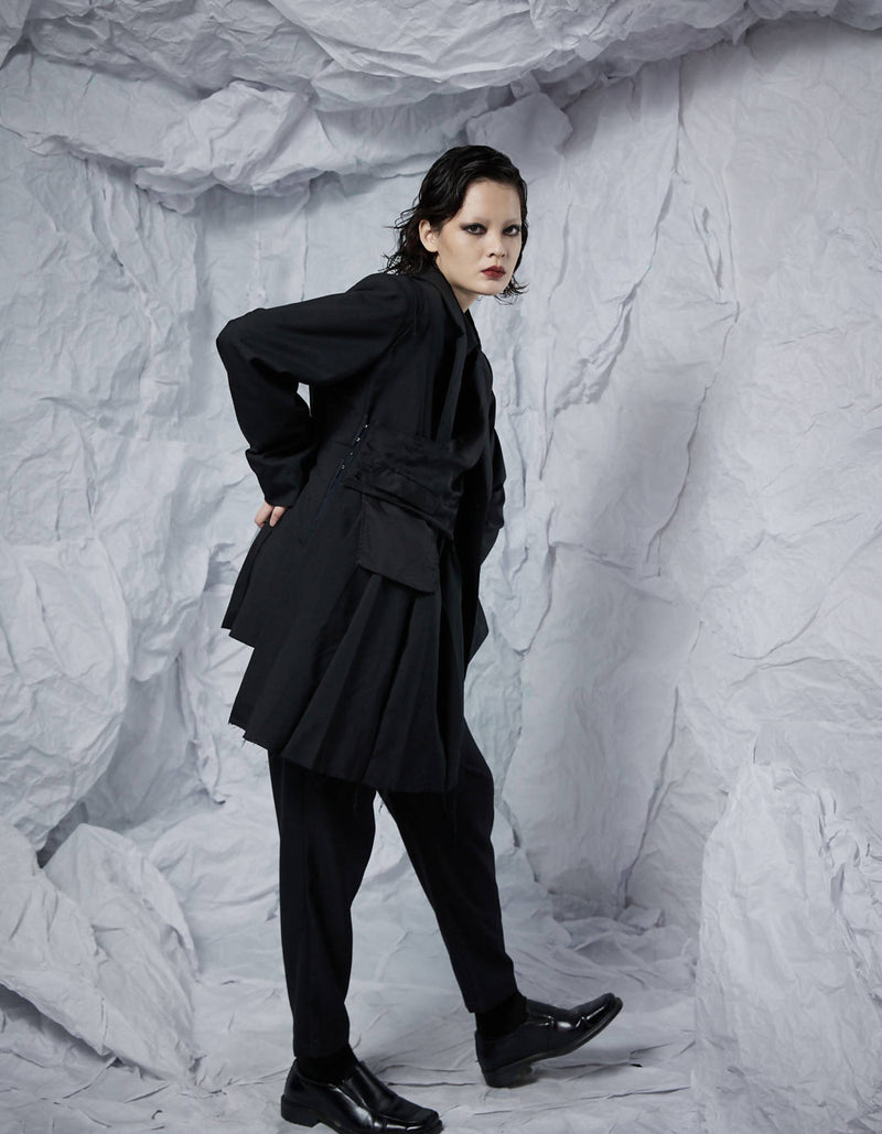 Deconstructed Pleated Skirt Transformable Suit