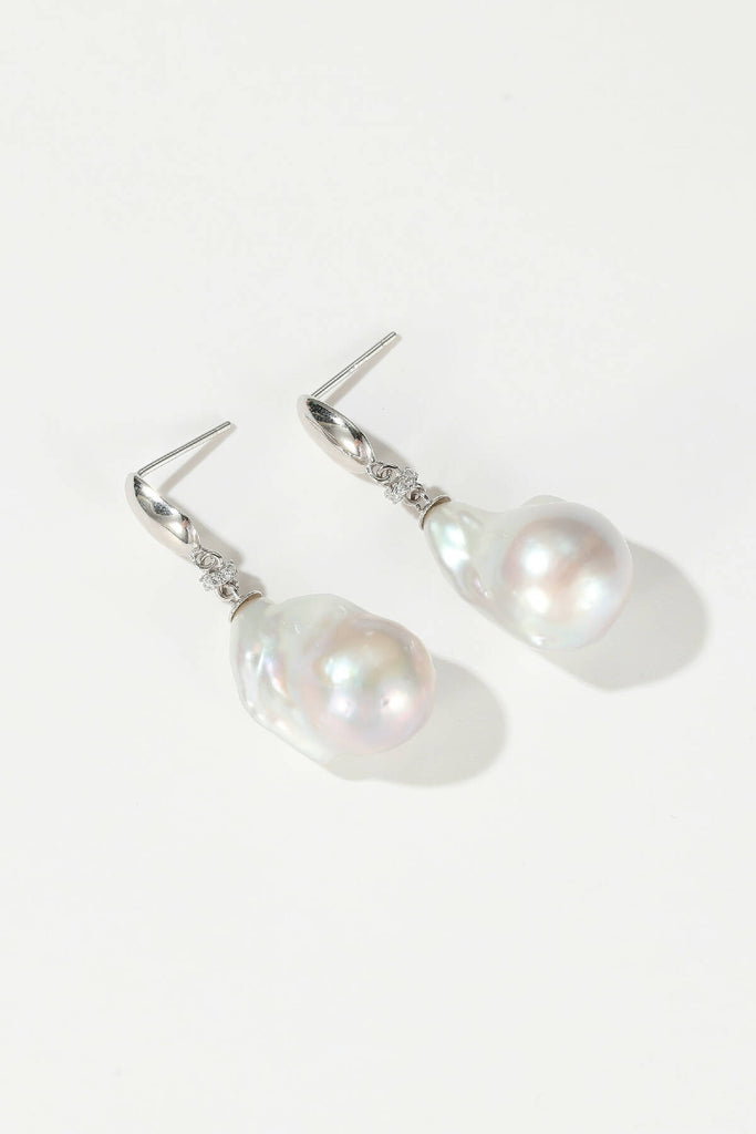 Doris Sterling Silver Natural Baroque Pearl Drop Earrings