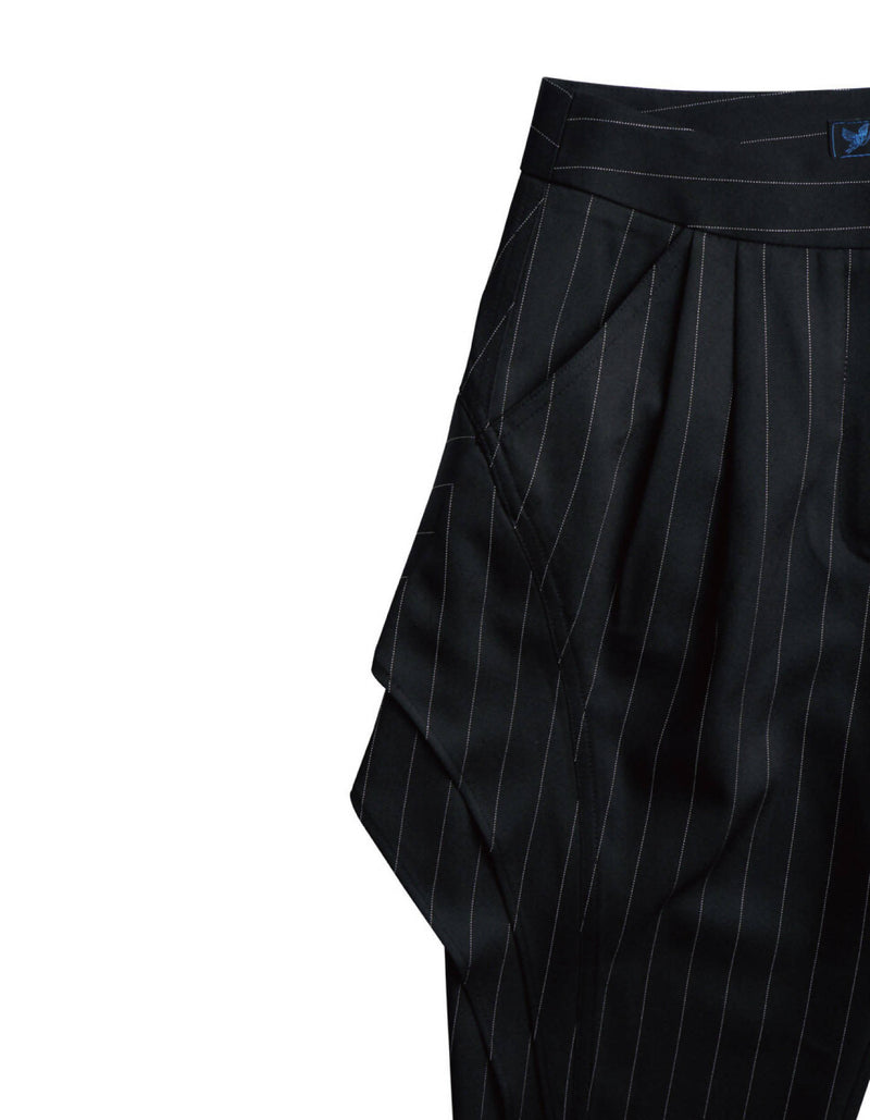 Wavy Straight Pants - Black