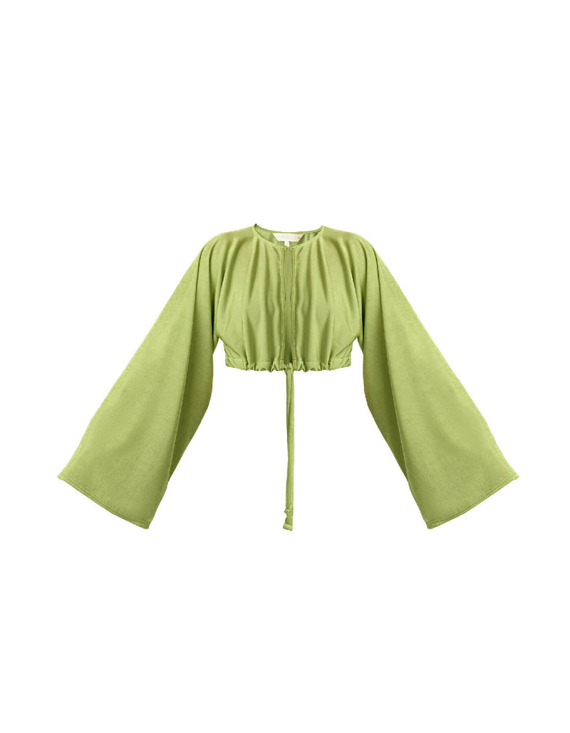 Serenity Cropped Cardigan Green