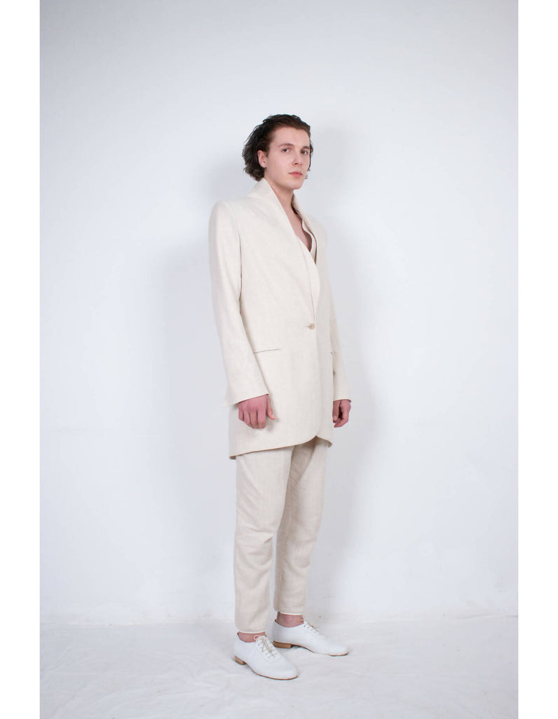 Beige Flax Tailored Jacket