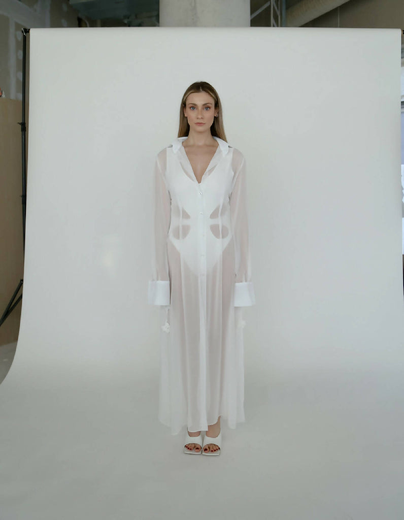 Reese Long White Shirt Kaftan