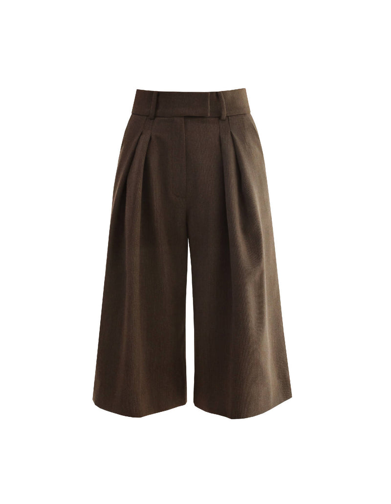 Brown Wool Bermuda Shorts