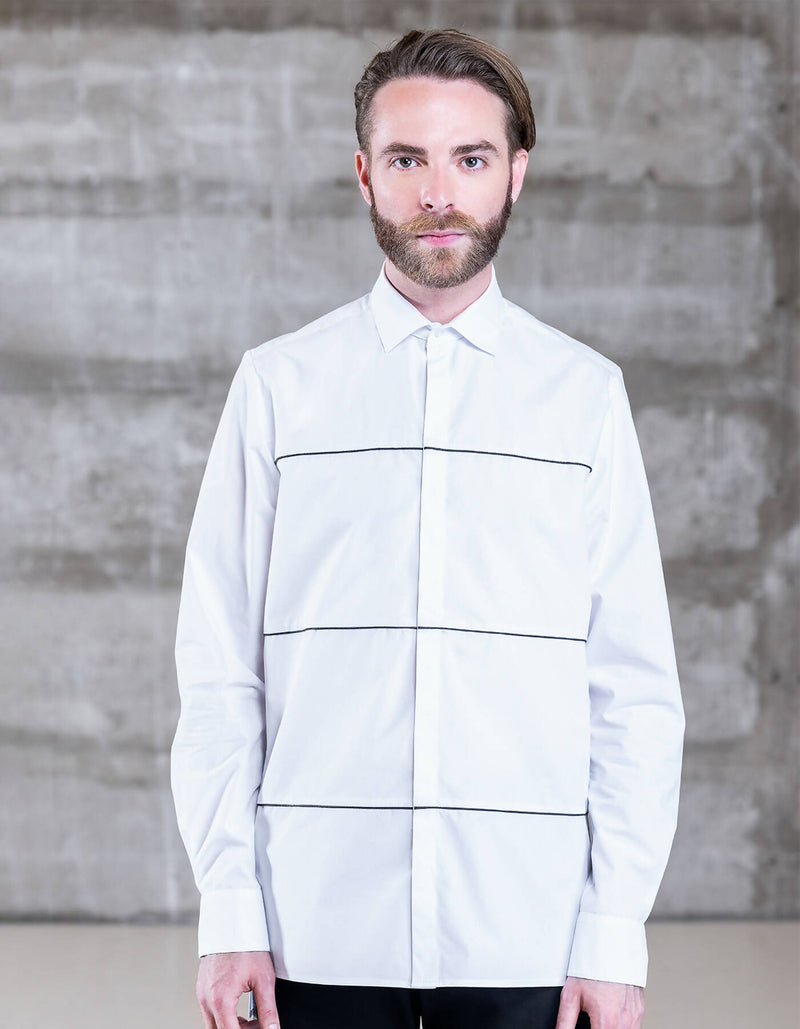 Tailored Shirt w. Horizontal Piping