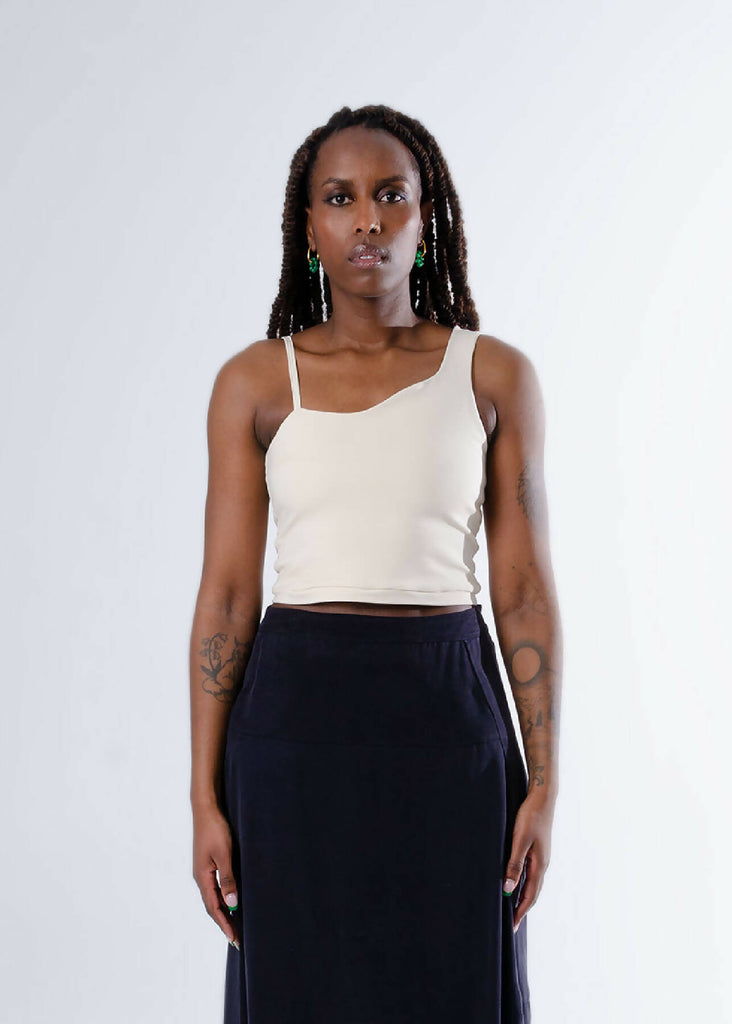 Esmee Cropped Tank Top (Cream)