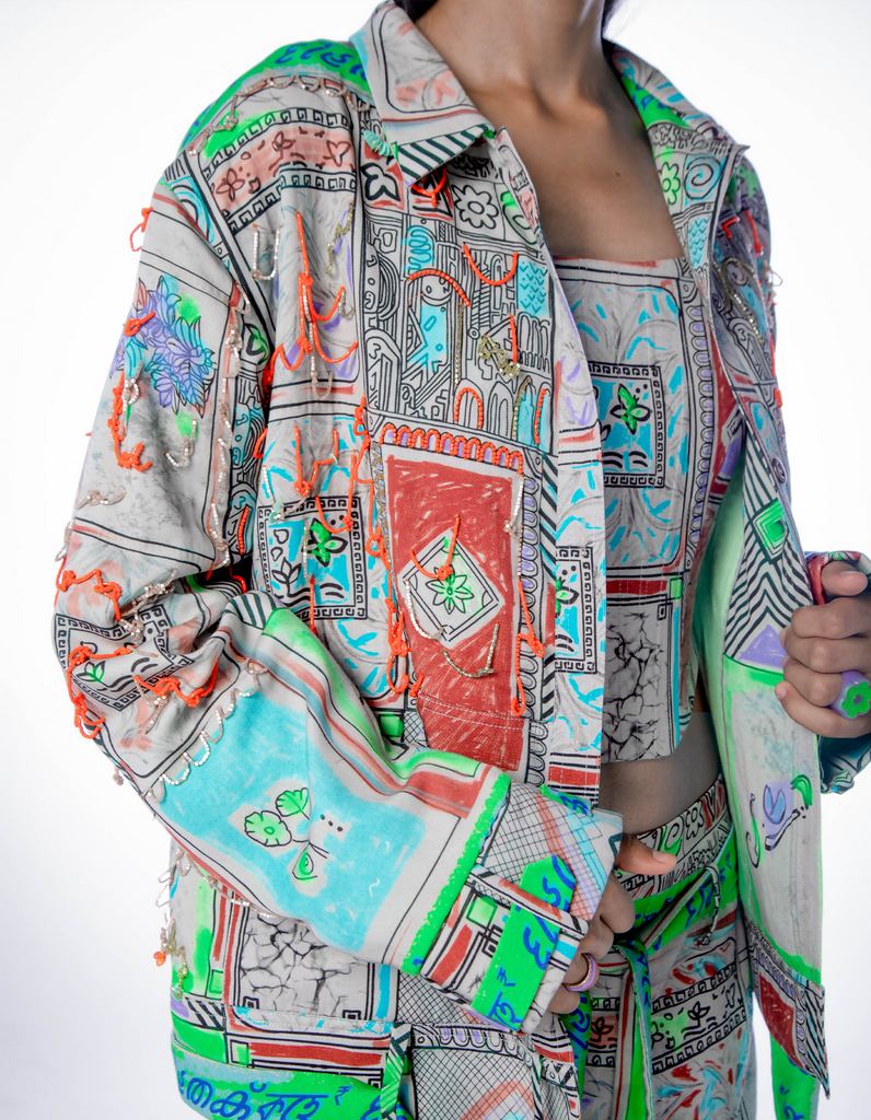 TITLITILE EMBROIDERED BOMBER JACKET