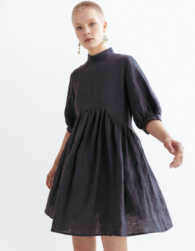 Dark Grey Linen Dress