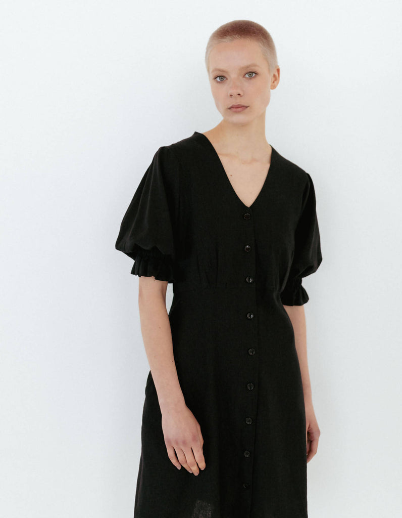 Black Linen Dress