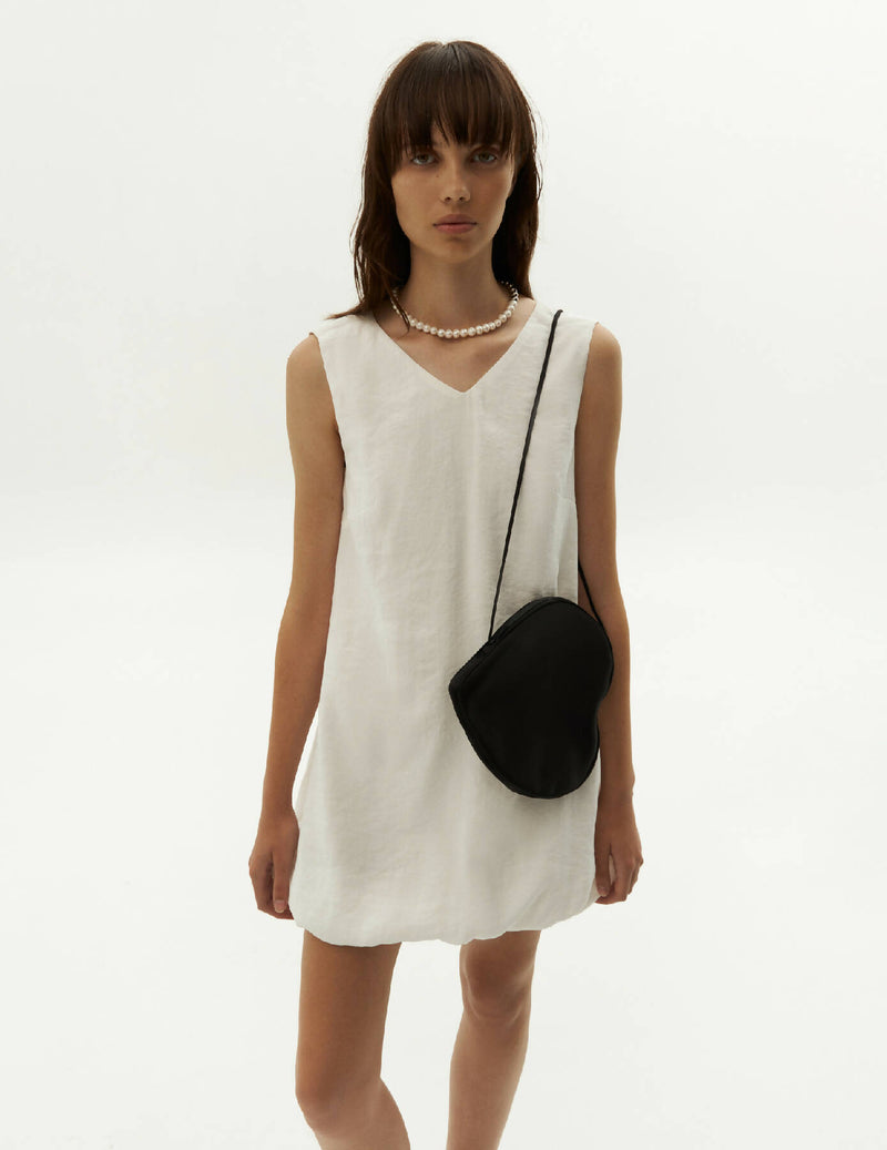 Ballon Short Day Dress — White Color