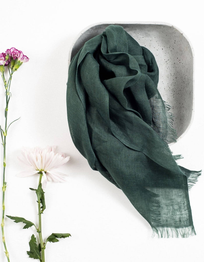 Moss Linen Scarf