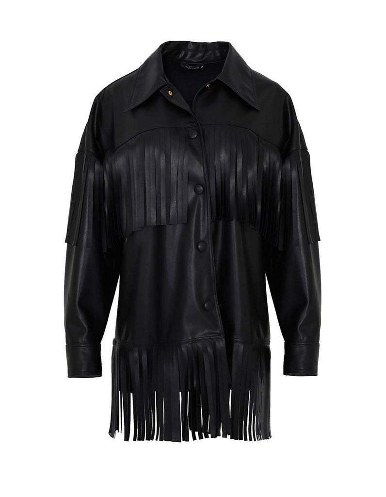 Fringe Faux Suede Jacket