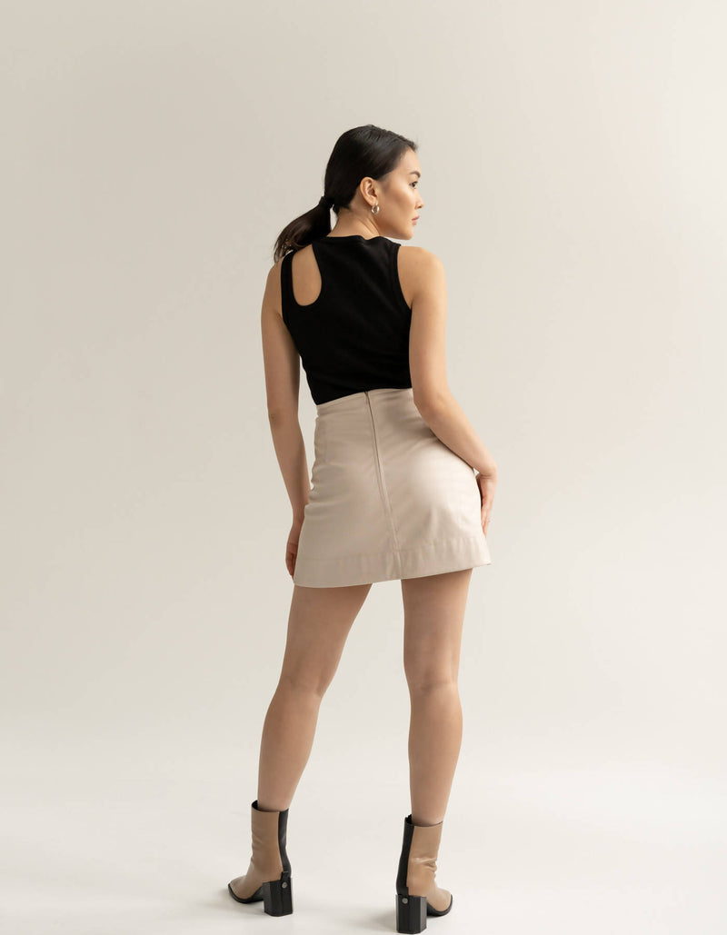 A-Silhouette Mini Skirt beige