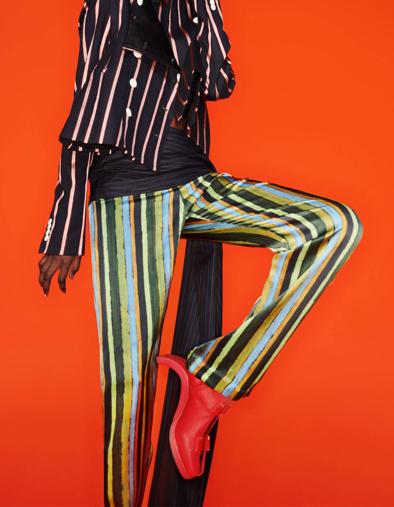 Striped Deconstructed Pants