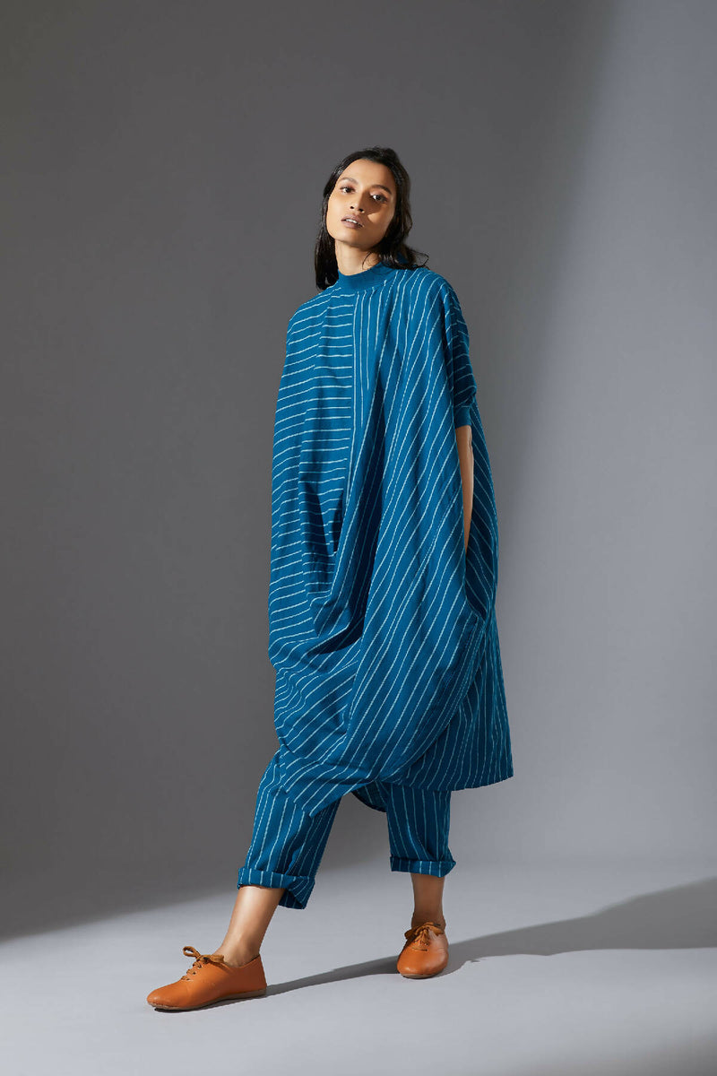 Cowl Tunic With Ribbed Collar