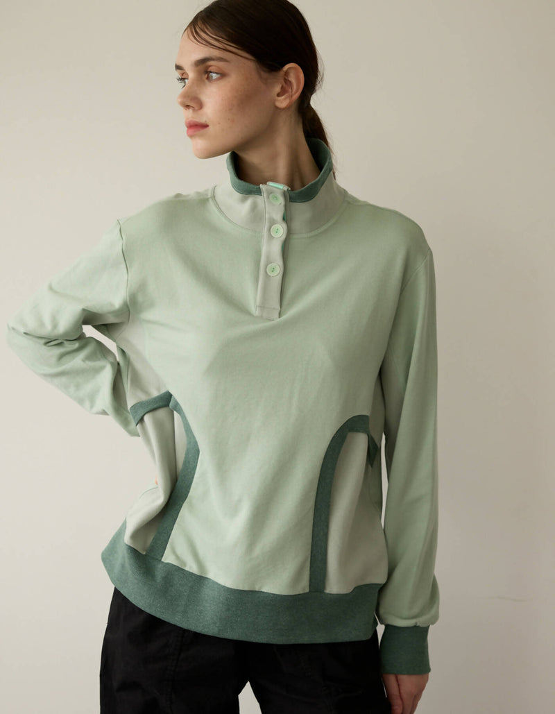 Rib Turtle Sweatshirt_Antique Mint