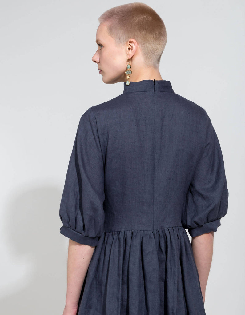 Dark Grey Linen Dress