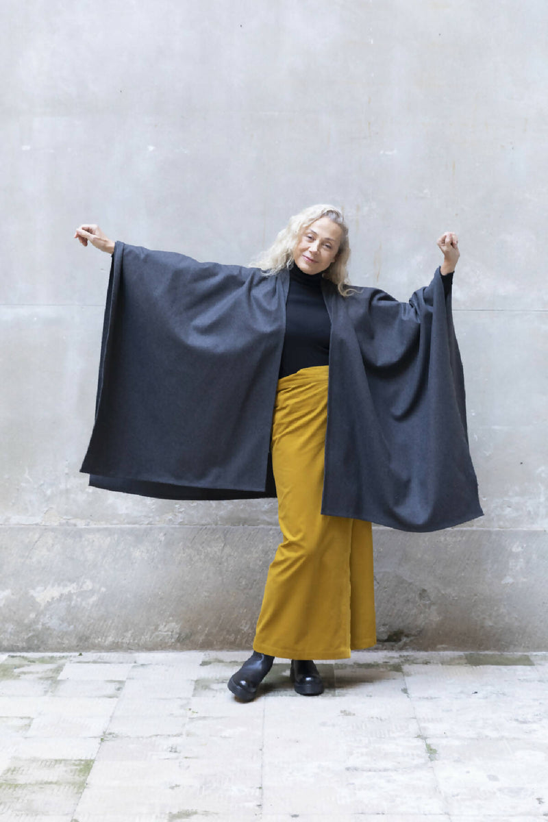 Recycled Wool Midi Cape