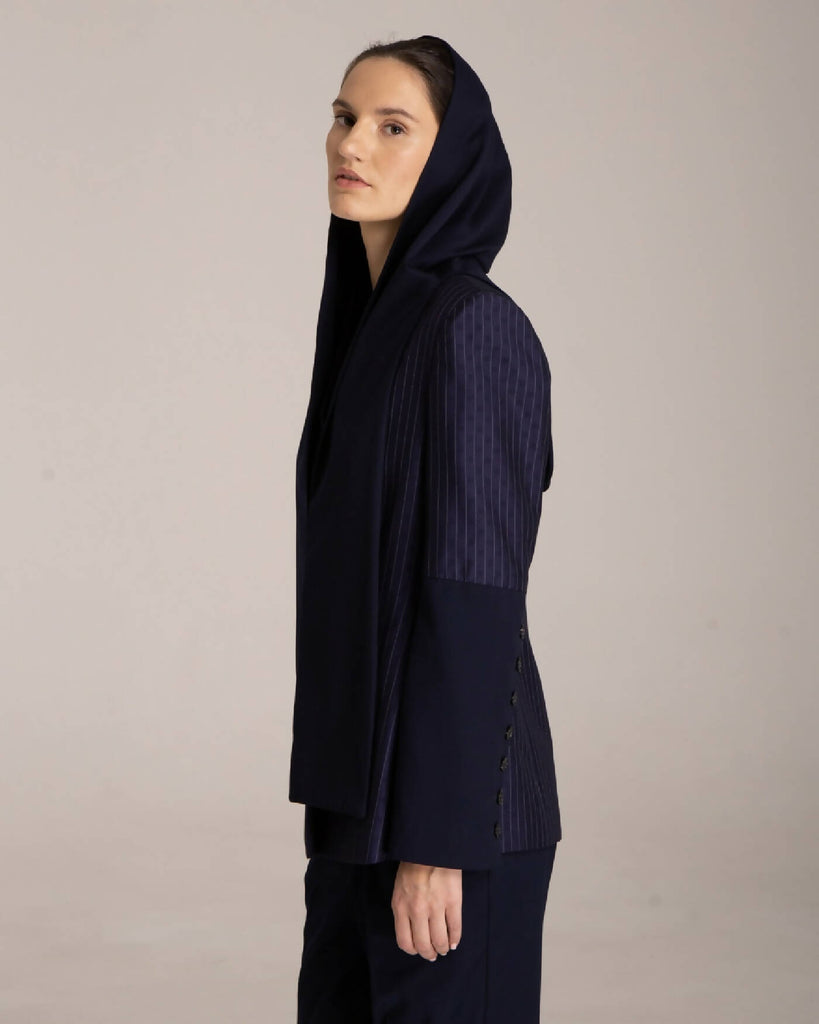 Azzurro Blazer with Detachable Hood