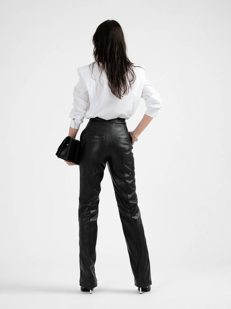 HANNAH Leather Straight Trousers