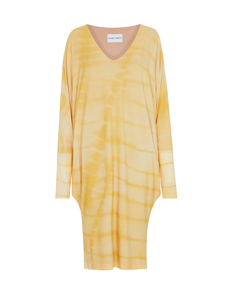 Yellow Shibori Stingray Kaftan Dress