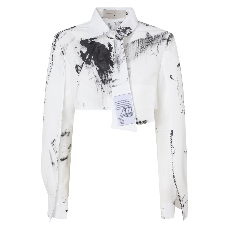 Saint Cropped Shirt - Handpainted