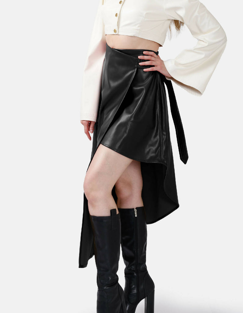 Fatale Asymmetrical Wrap Skirt