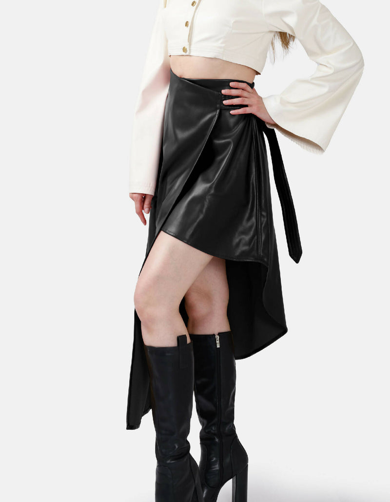 Fatale Asymmetrical Wrap Skirt