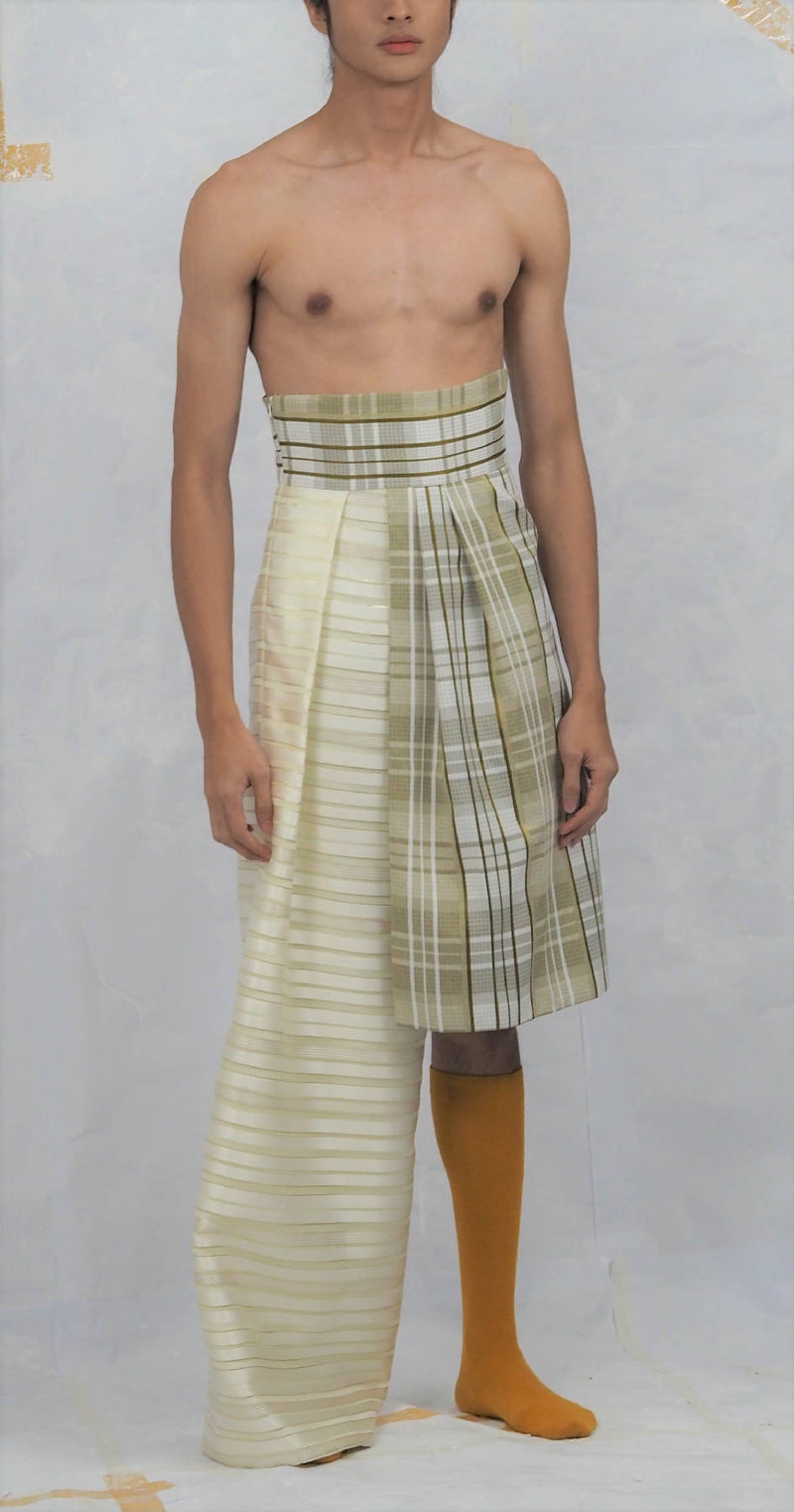 Plaid Skants with Sheer Gold Details