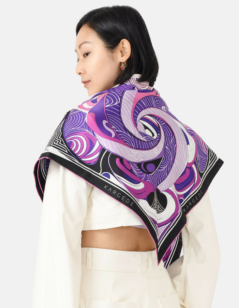 Tidal Symphony Silk Scarf