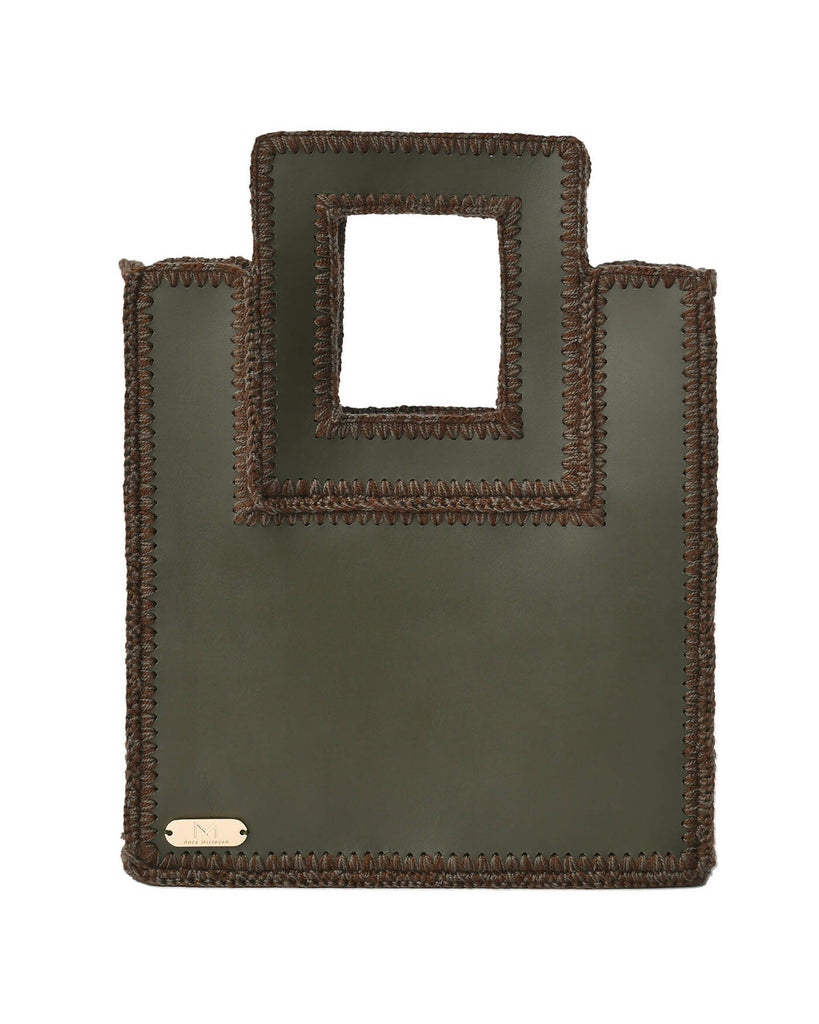 Khaki Green Medium Clutch