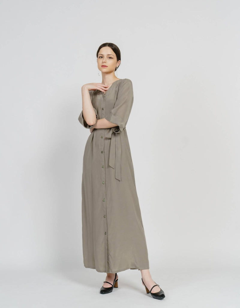 Maxi Robe Highwaist Shirt-Dress