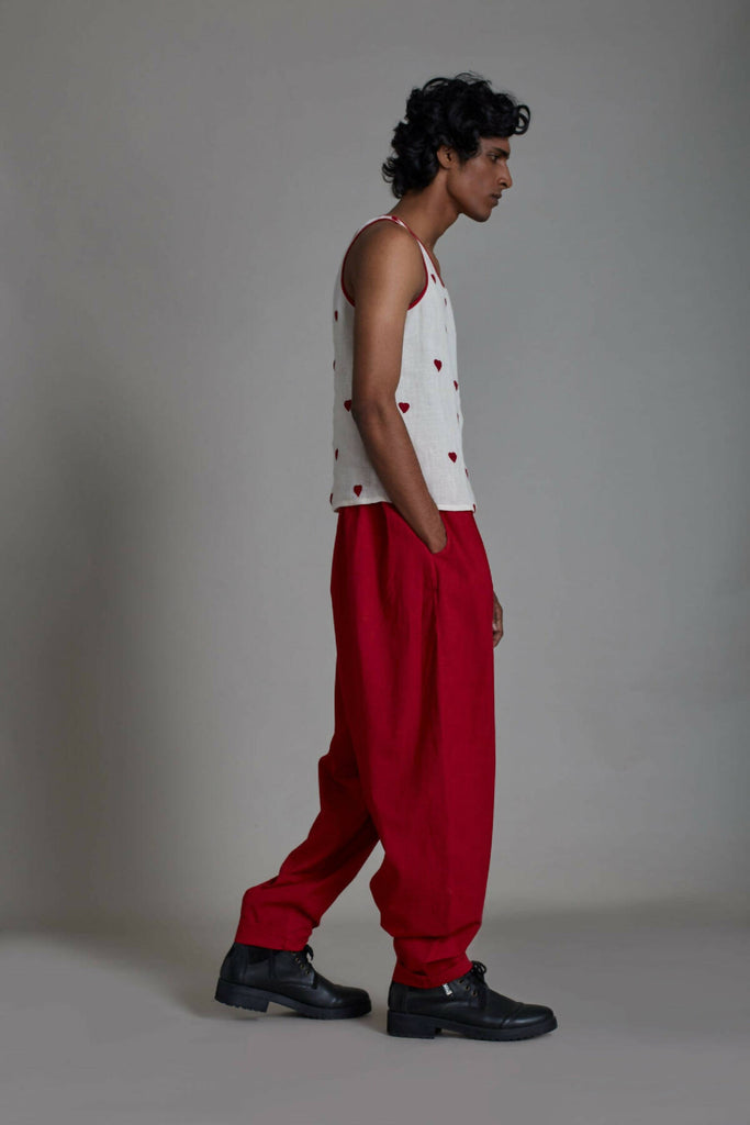 Taash Balloon Pants-Red