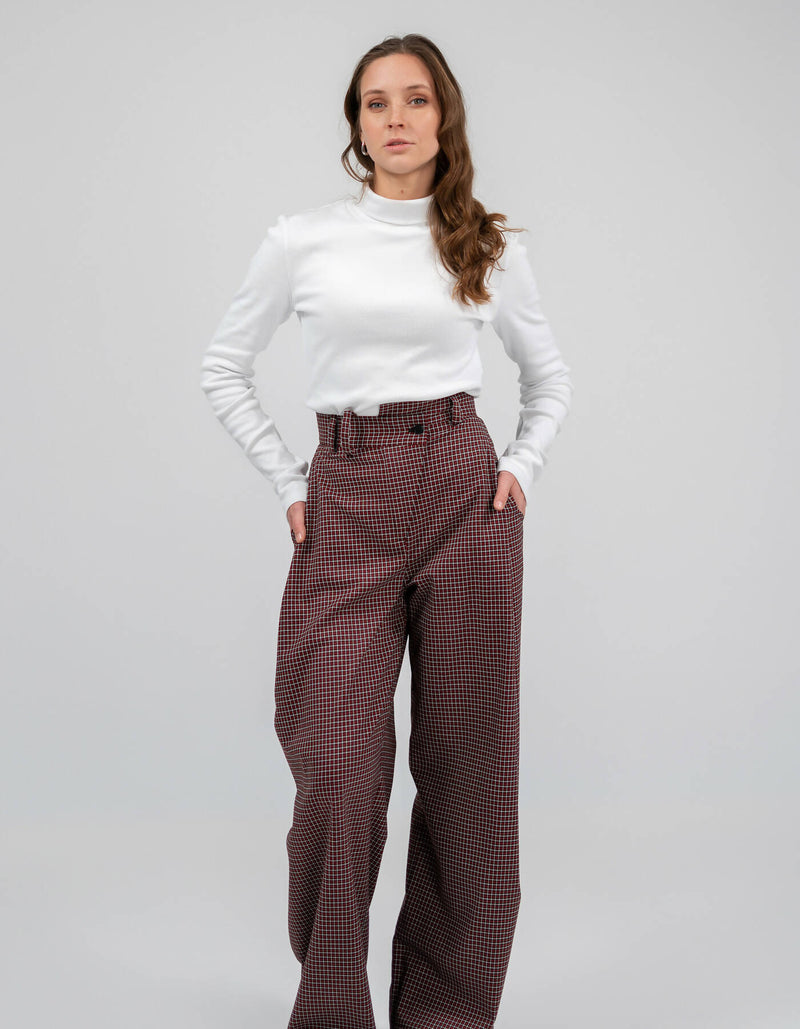 Plaid palazzo trousers