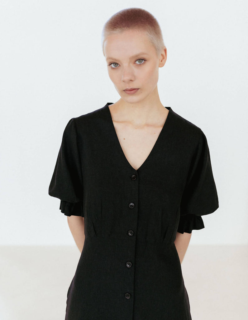 Black Linen Dress