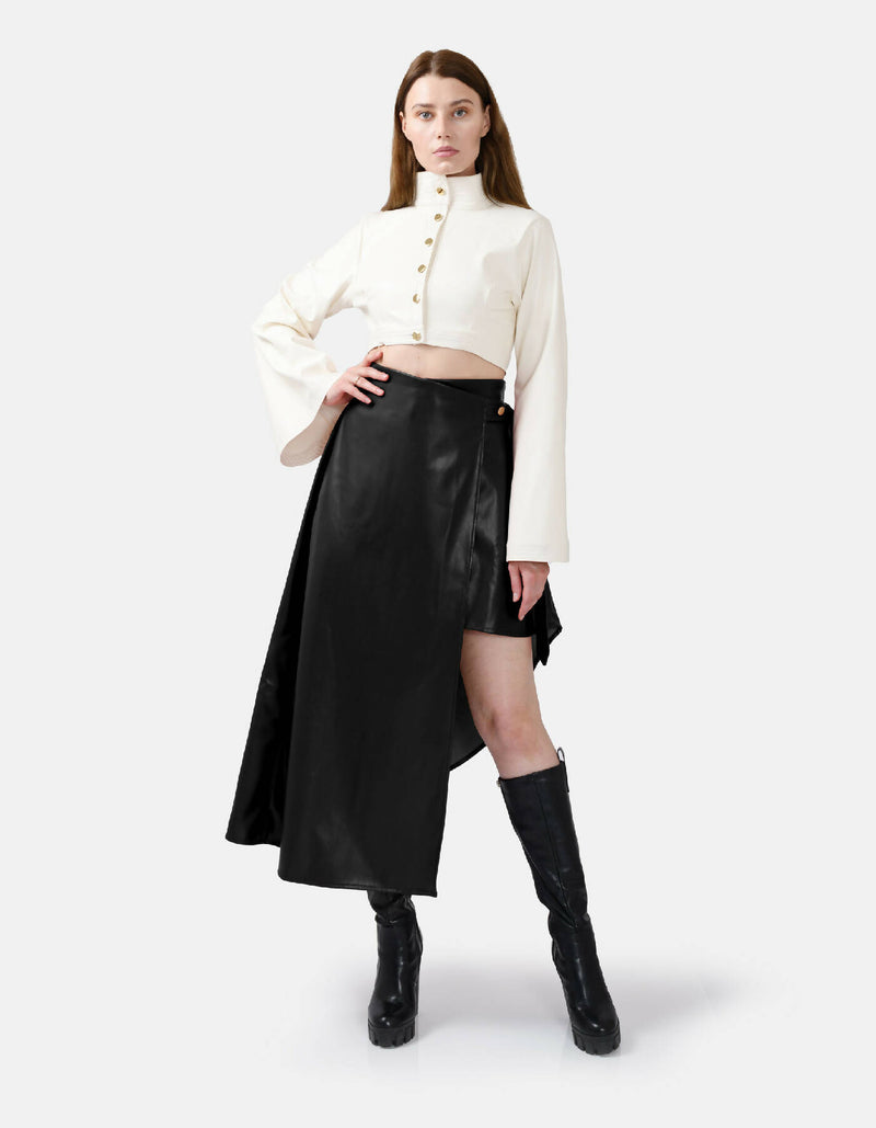 Fatale Asymmetrical Wrap Skirt