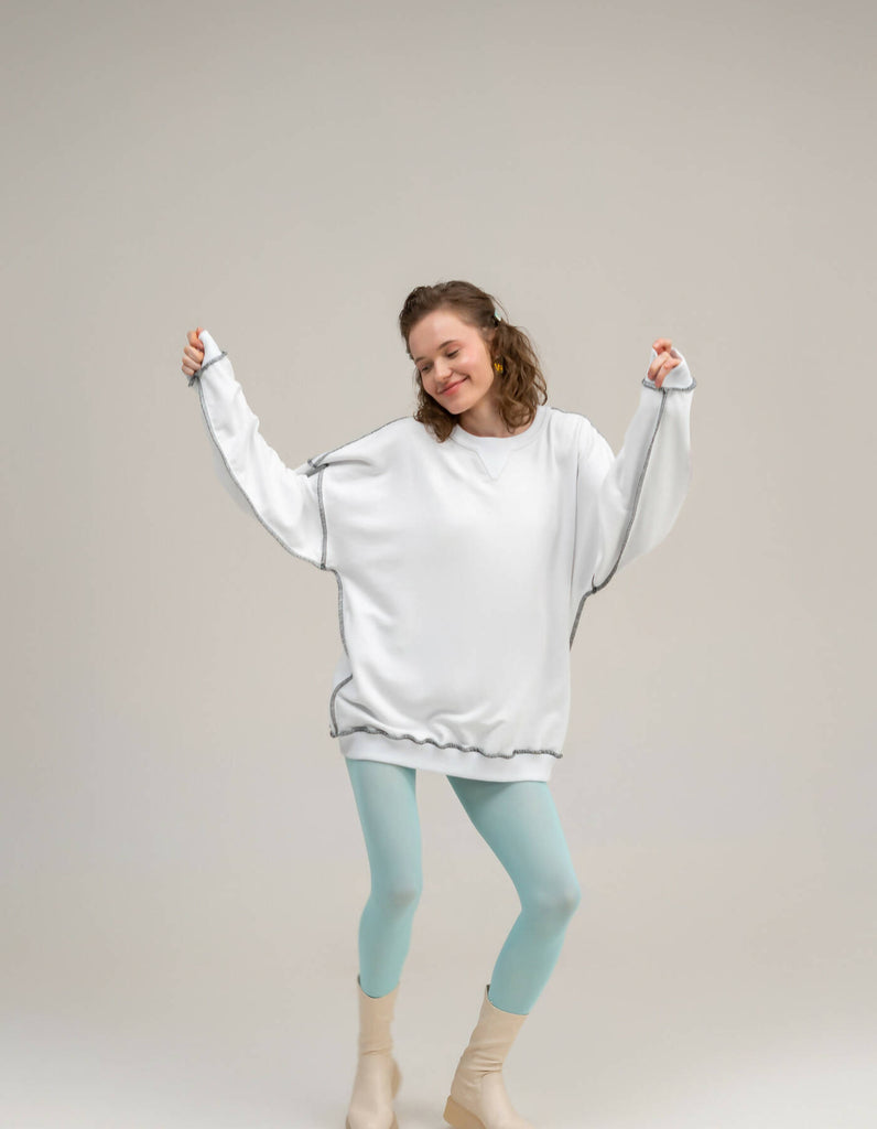 White cotton sweatshirt